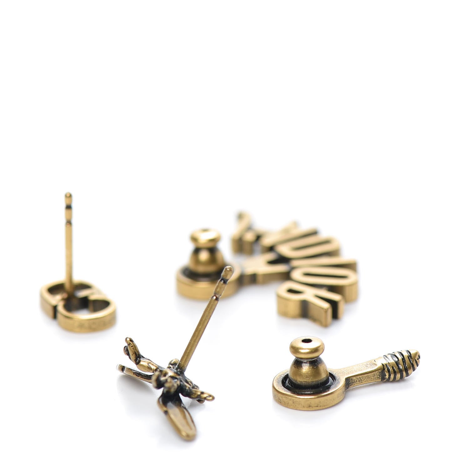 Christian Dior Metal J'Adior Earrings Aged Gold 3 of 3