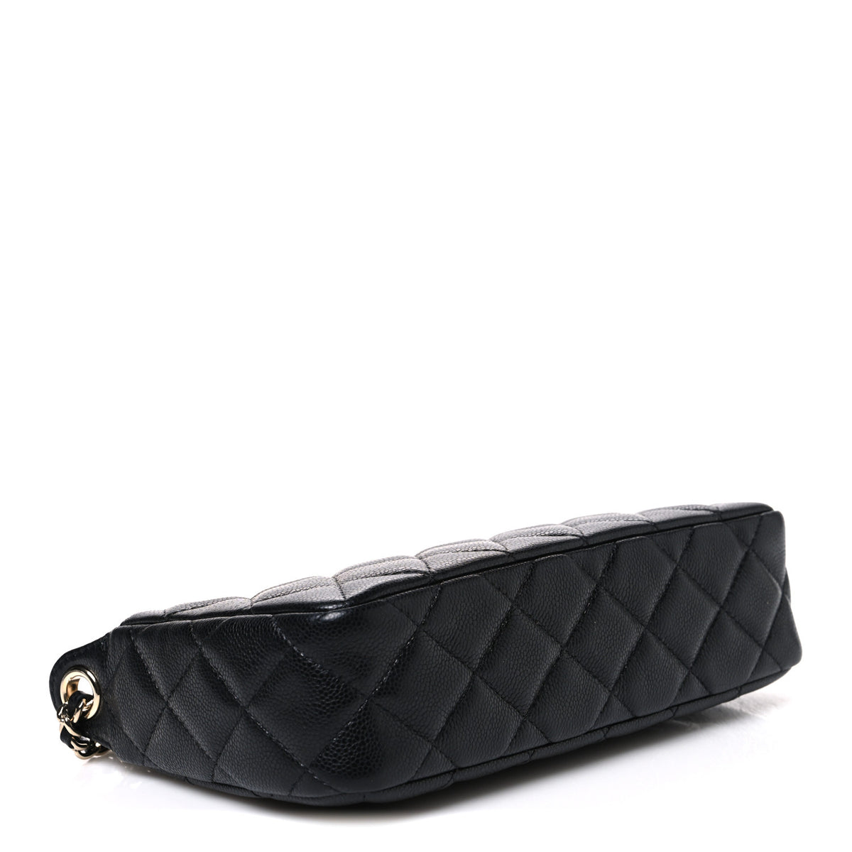 Caviar Quilted Purse With Chain Black