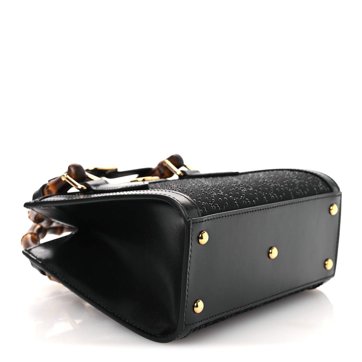 New Canvas Charisma Calfskin Crystal GG Monogram Mini Diana Tote Black