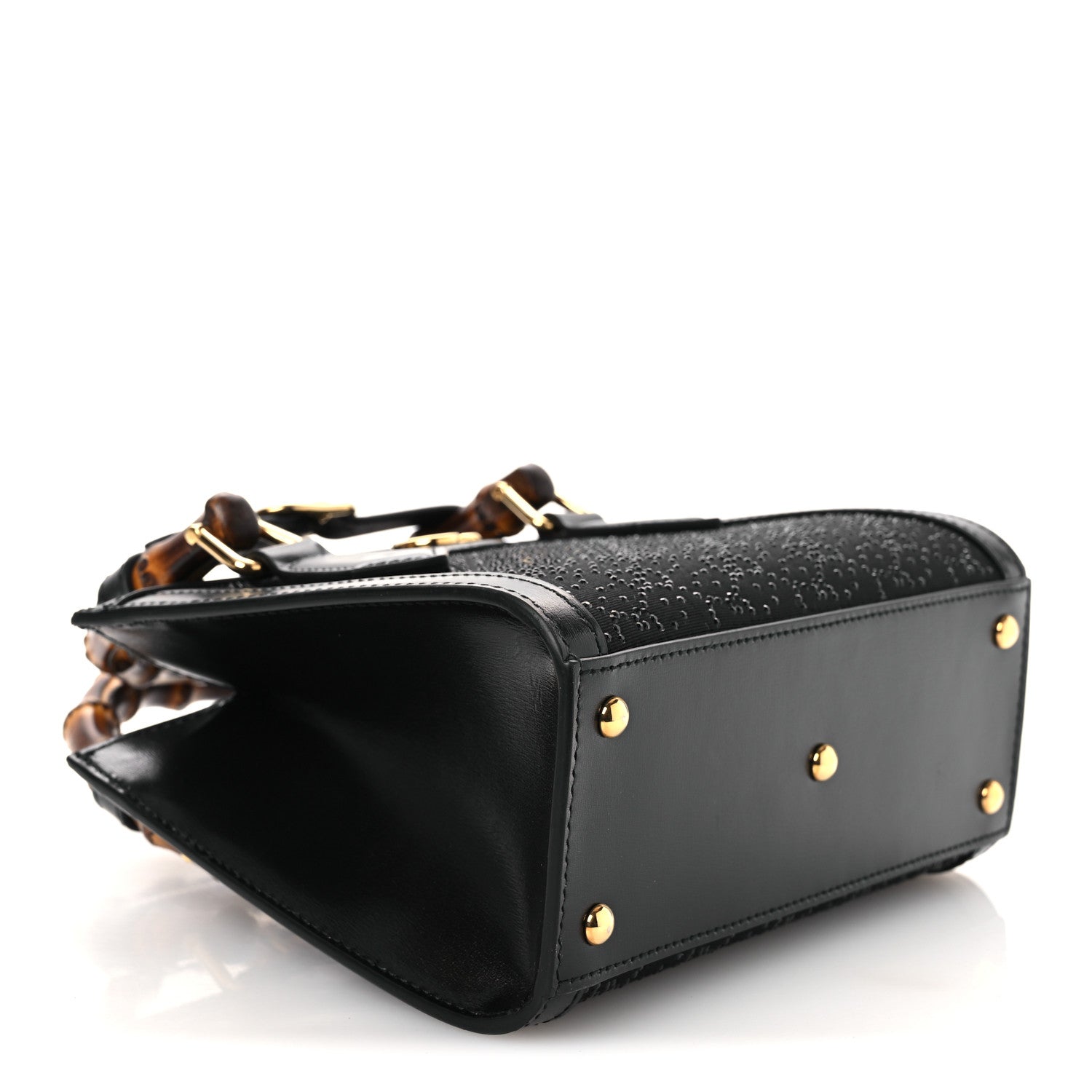 Gucci New Canvas Charisma Calfskin Crystal GG Monogram Mini Diana Tote Black 4 of 12