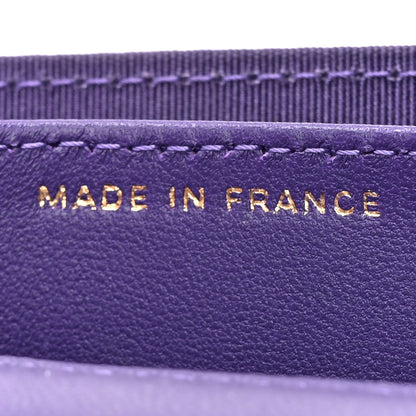 Chanel Lambskin Quilted Boy Flap Card Holder Purple 7 of 10