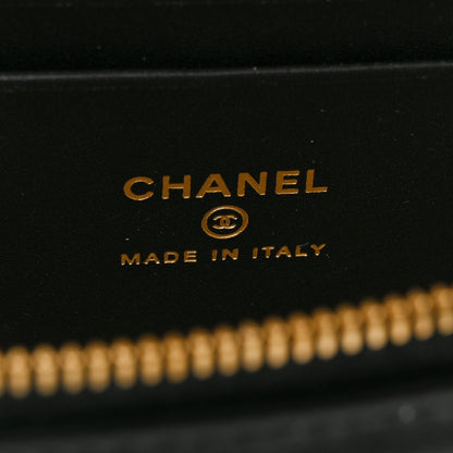 Chanel Tweed Calfskin Top Handle Slim Vanity Case With Chain Black Beige 6 of 11
