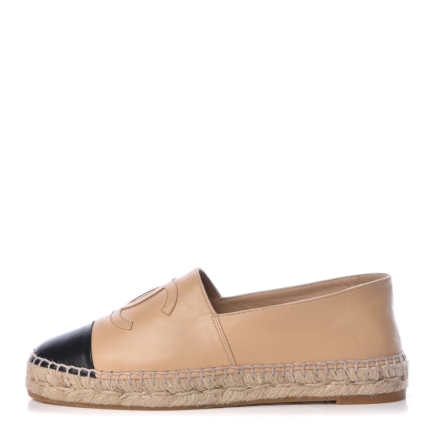 Lambskin CC Espadrilles 37 Beige Black