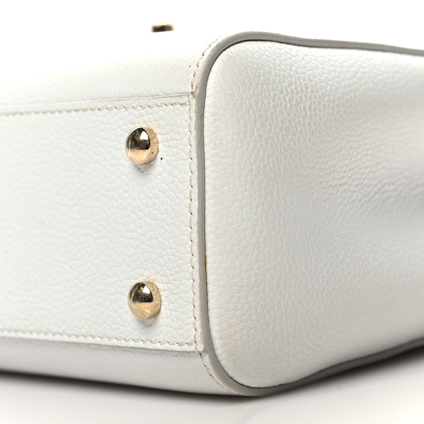 Grained Calfskin Mini Neo Executive Shopper Tote White