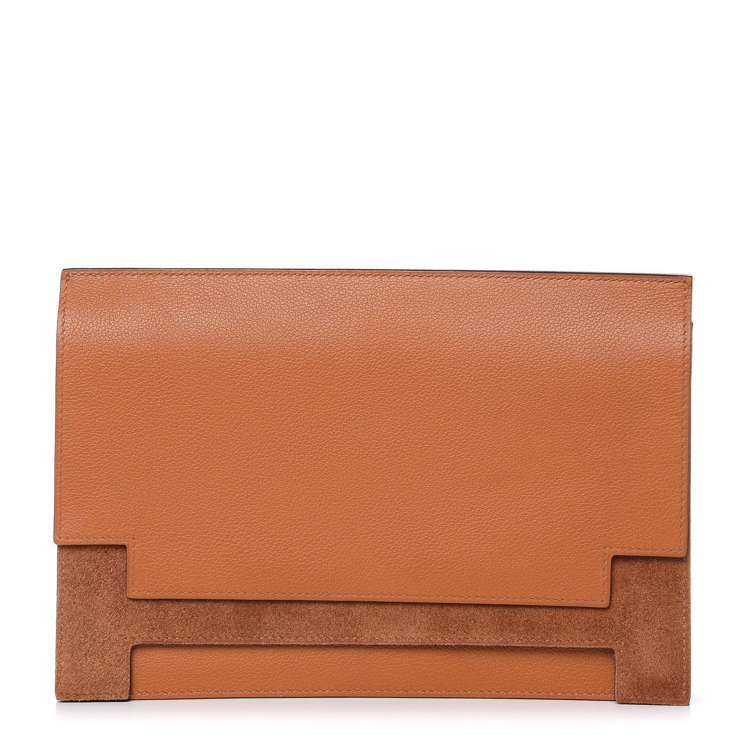 Hermes Evercolor Veau Grizzly Multiplis Clutch Bag Toffee Chamois 2 of 9