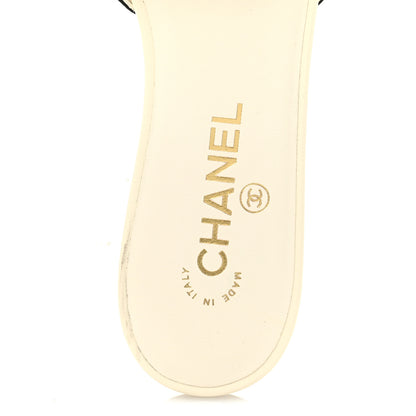 Chanel Lambskin CC Logo Slides 39 White Black 7 of 10