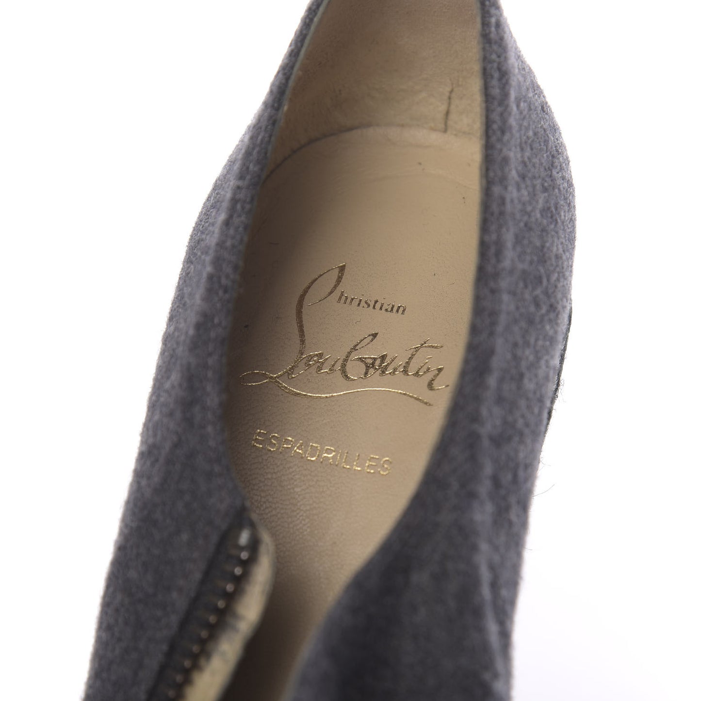 Flannel Rope Calfskin Deroba 140 Wedge Ankle Boots 40 Grey Black