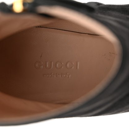 Gucci Kid Scamosciato GG Marmont Fringe 75mm Ankle Boots 35 Black 6 of 9
