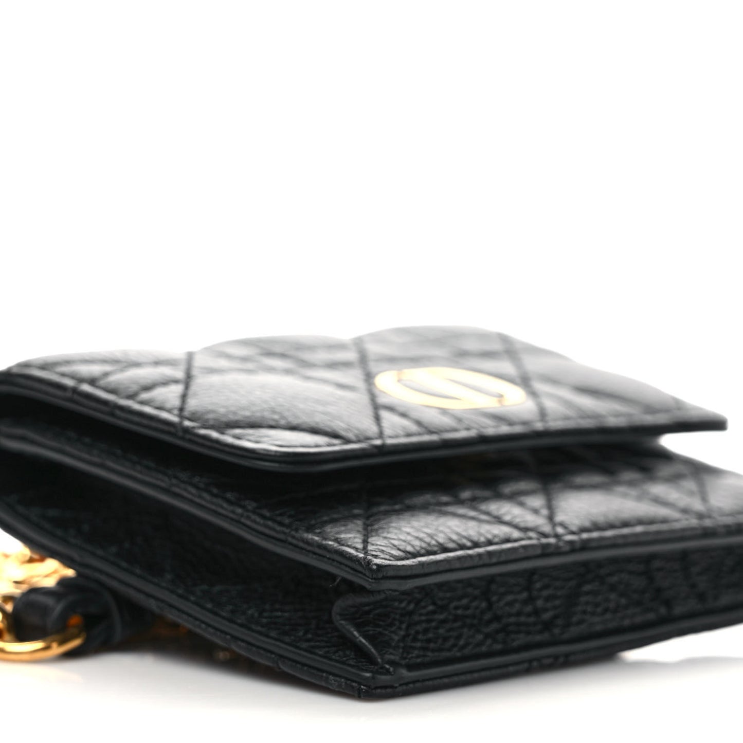 Calfskin Cannage Mini Caro Belt Pouch Black