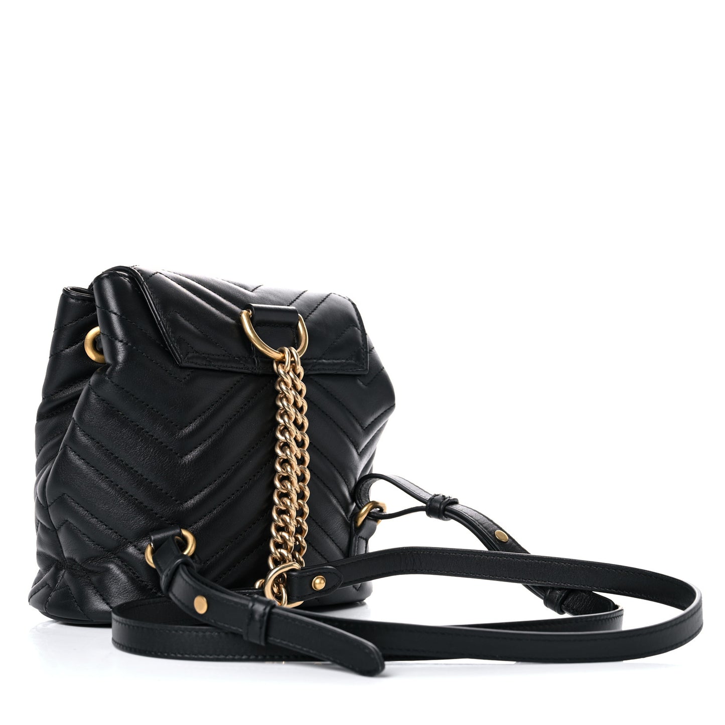 Calfskin Matelasse GG Marmont Flap Backpack Black