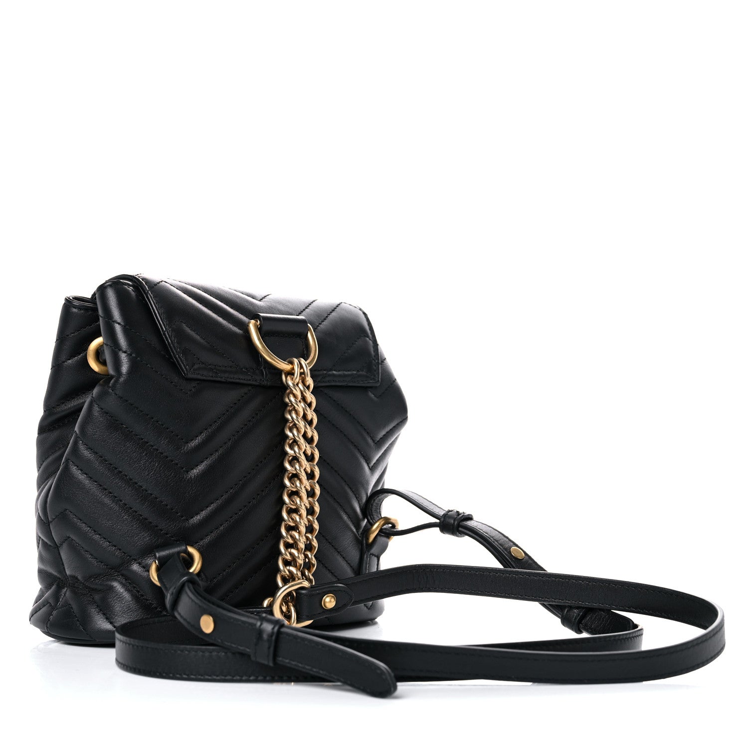 Gucci Calfskin Matelasse GG Marmont Flap Backpack Black 3 of 10
