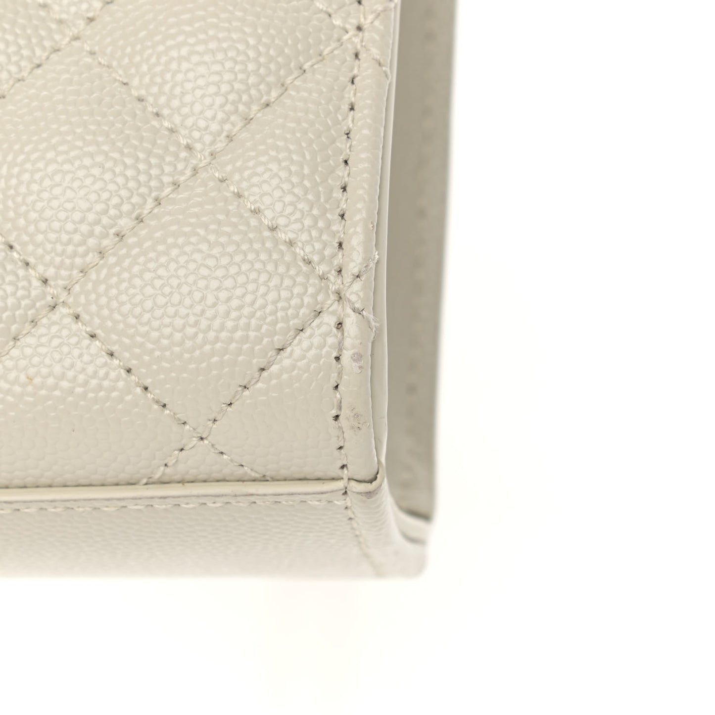 Grain De Poudre Textured Mixed Matelasse Medium Triquilt Monogram Satchel Crema Soft