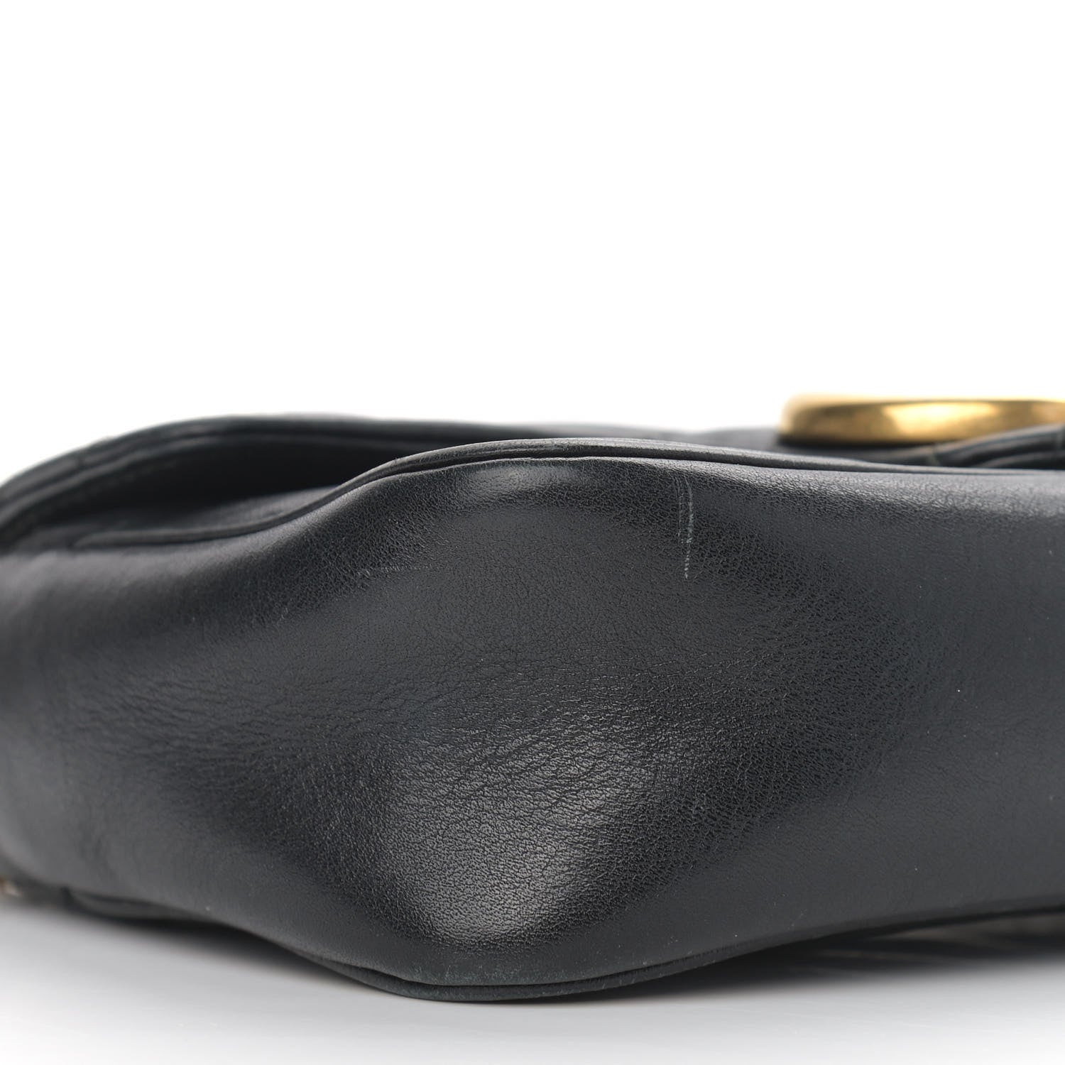 Gucci Calfskin Matelasse Super Mini GG Marmont Shoulder Bag Black 8 of 16