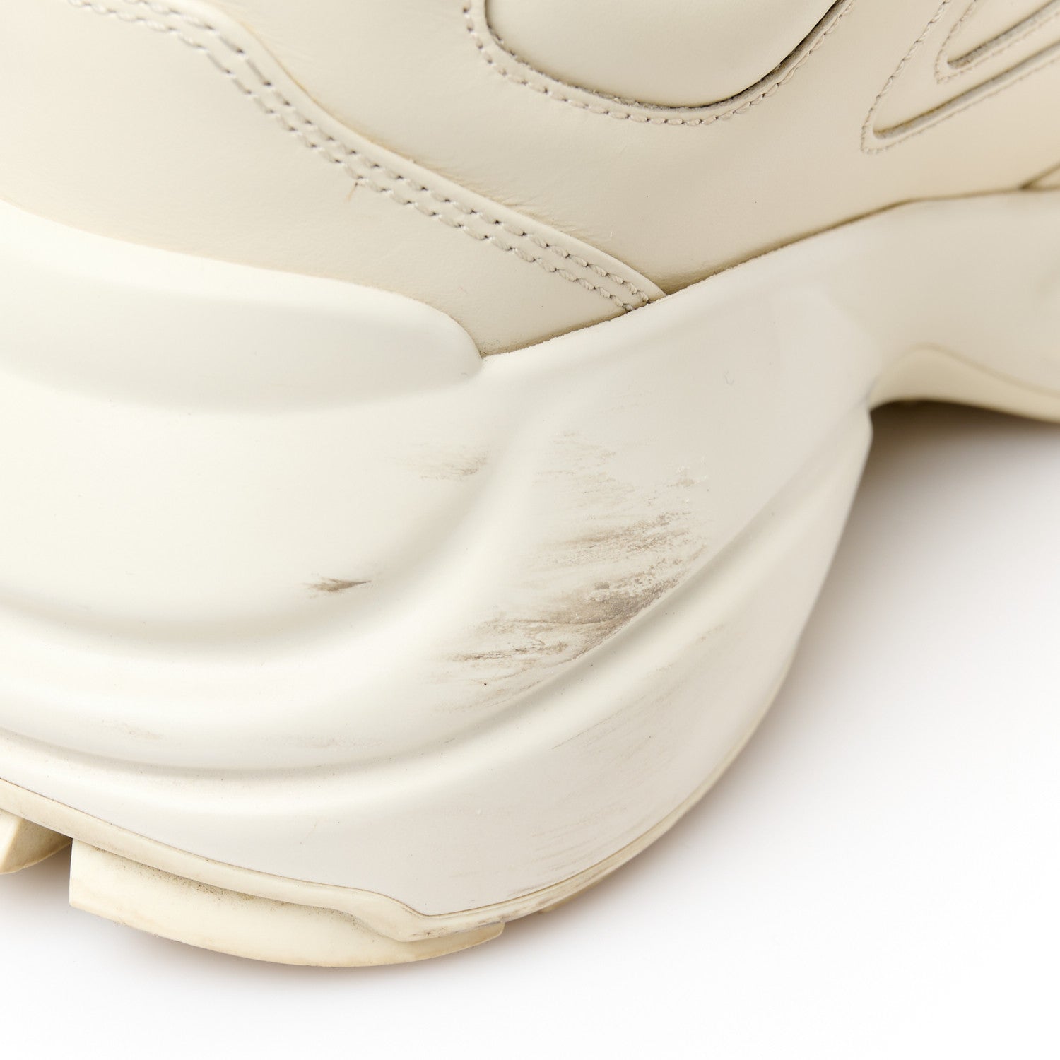 Gucci Calfskin Logo Womens Rhyton Sneakers 38.5 Ivory 11 of 11