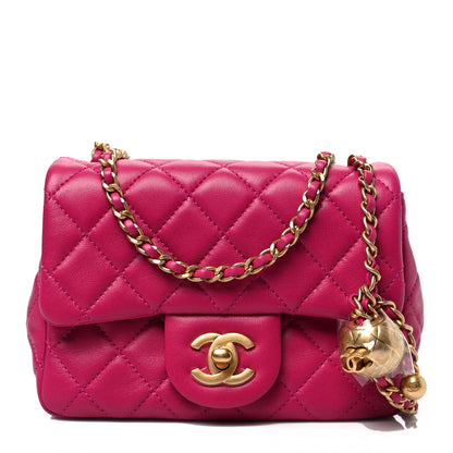 Chanel Lambskin Quilted Mini Pearl Crush Flap Fuchsia 1 of 7