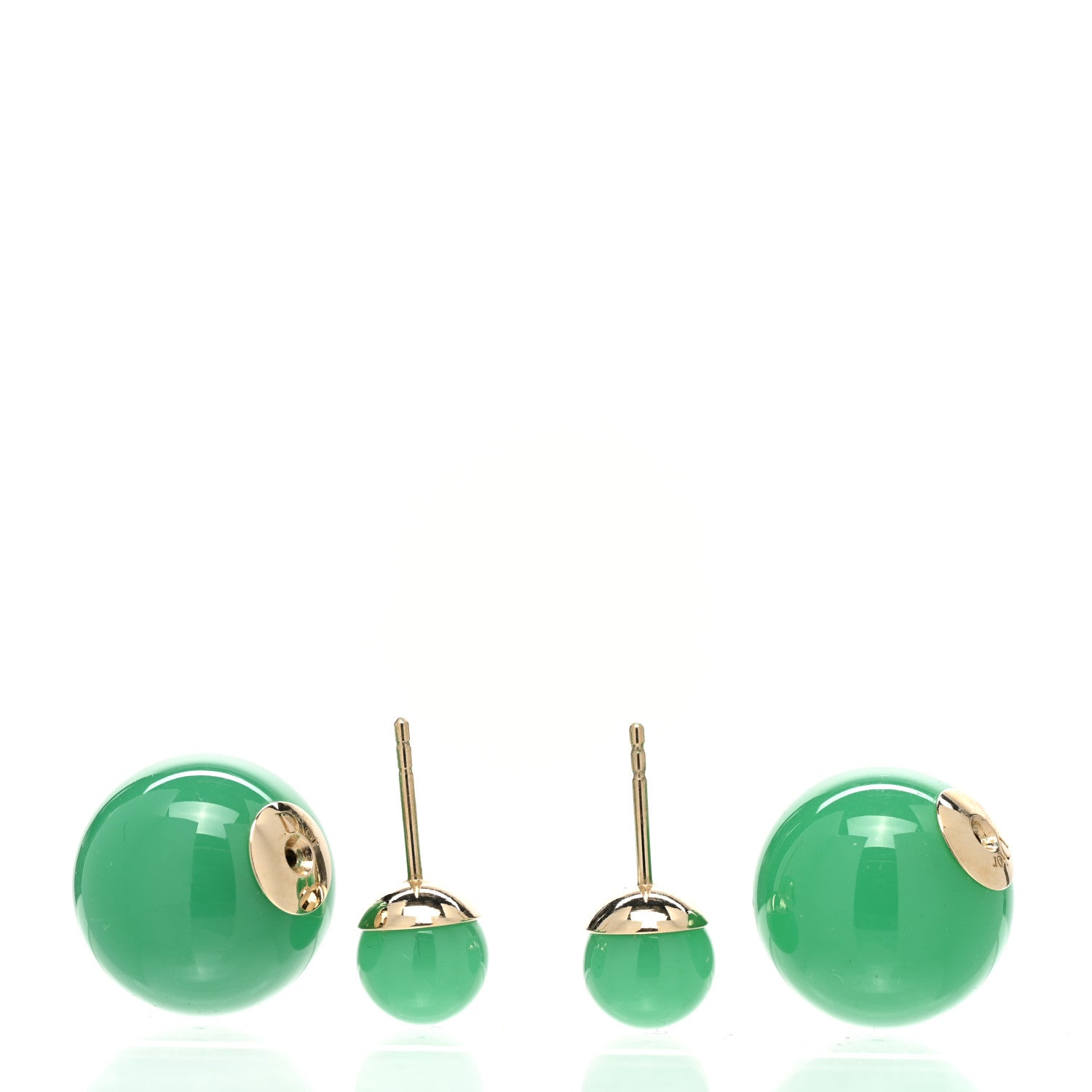 Christian Dior Mise En Dior Tribal Earrings Jade Green 3 of 5