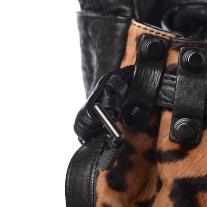 Alexander Wang Pebbled Lambskin Pony Hair Leopard Diego Bucket Bag Black Hardware 14 of 23