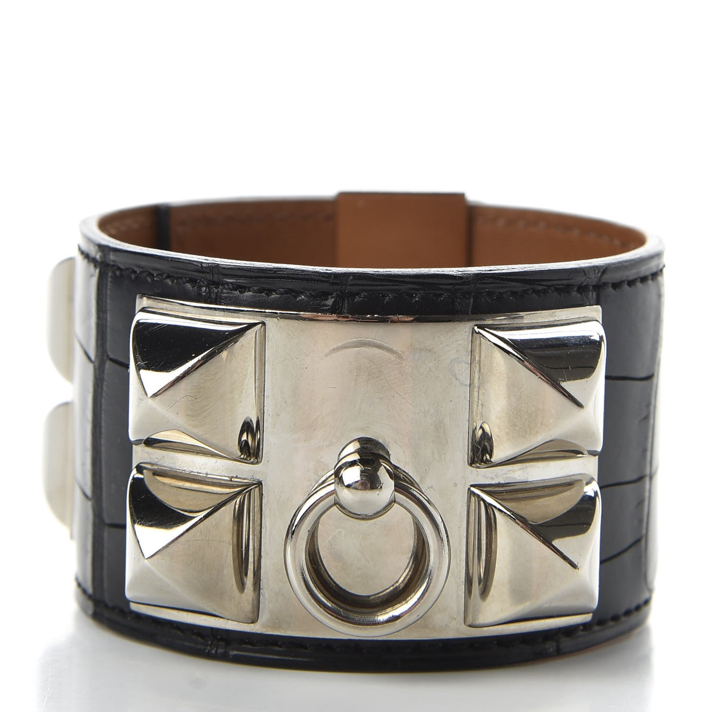 Shiny Alligator Collier de Chien CDC Bracelet S Black