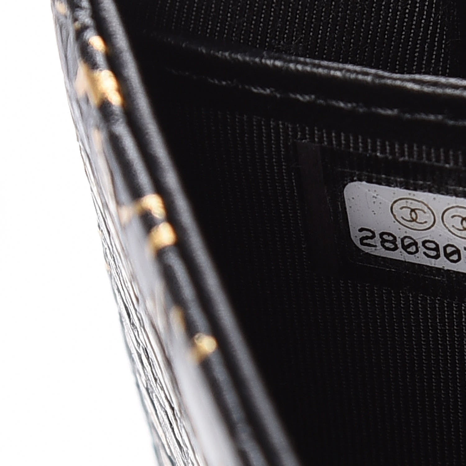 Chanel Calfskin Crocodile Embossed Graffiti 2.55 Cocodile Reissue Long Flap Black Gold 8 of 8