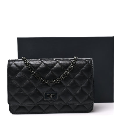 Chanel Aged Calfskin Quilted Reissue Wallet On Chain WOC So Black 12 of 12