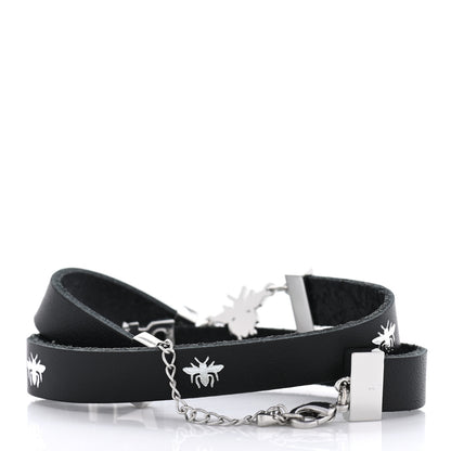 Christian Dior Calfskin Dior Bee Double Bracelet Black 3 of 5
