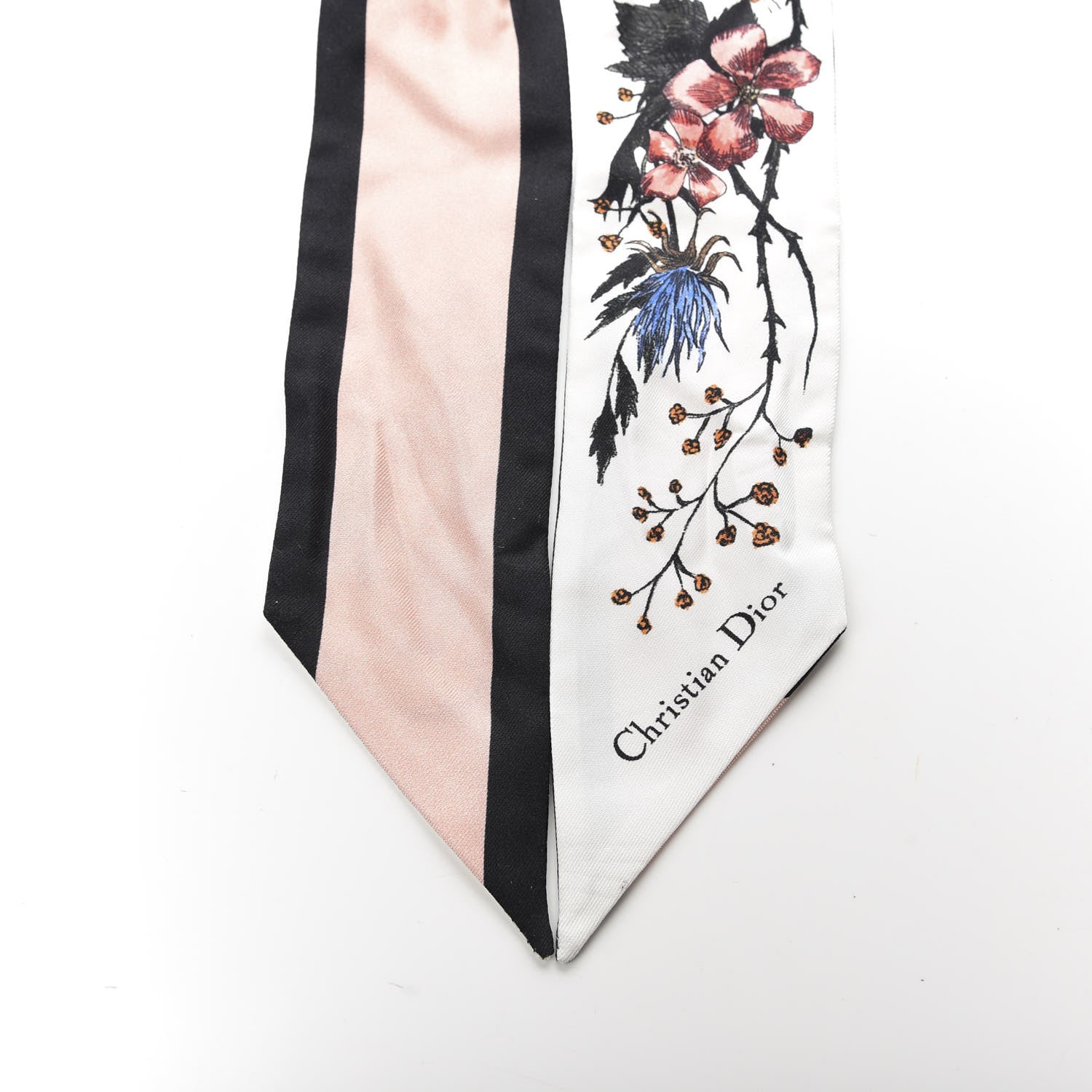 Christian Dior Silk Rosa Mutabilis Mitzah Scarf Beige 3 of 3