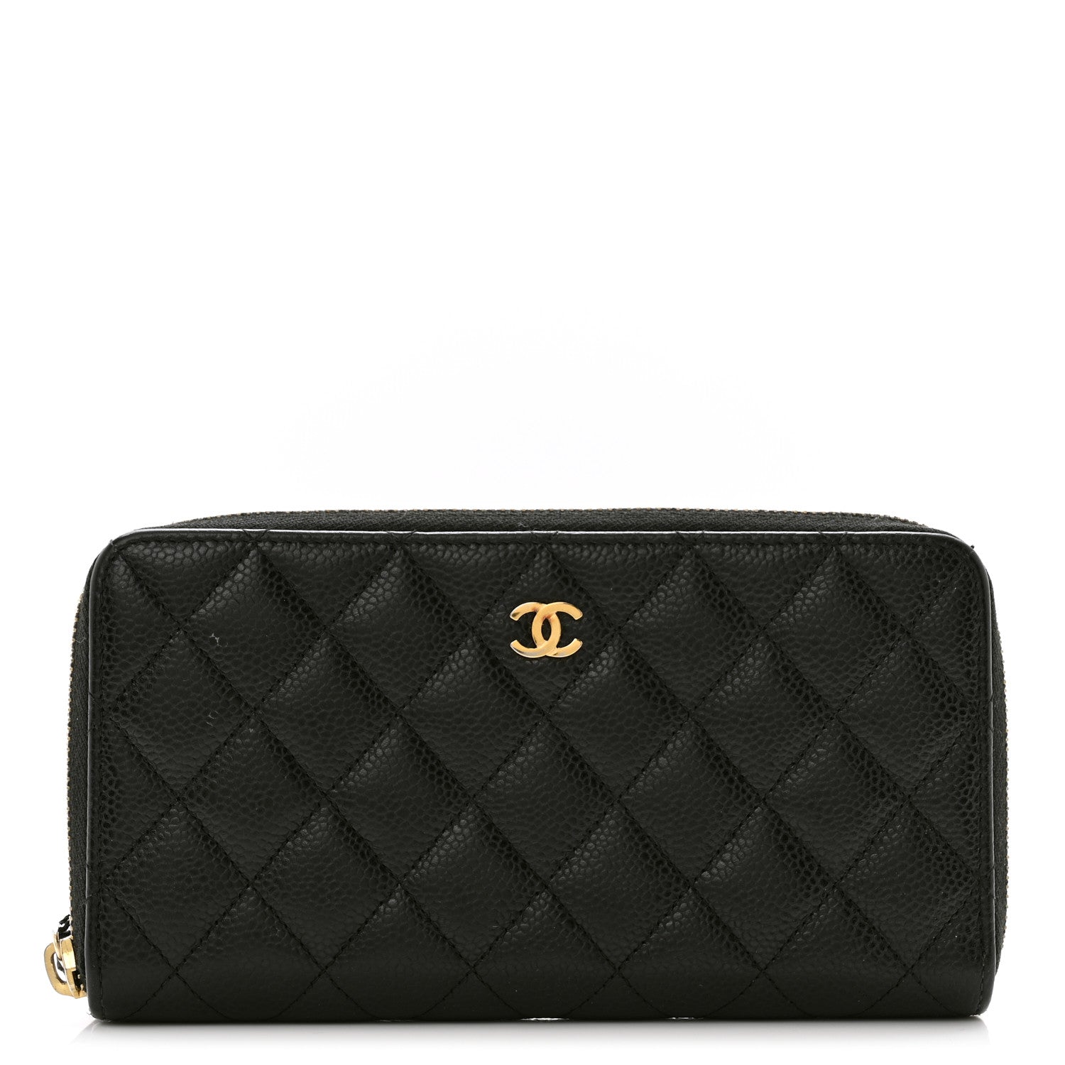 Chanel Caviar Quilted Large Gusset Zip Around Wallet Black 1 of 9