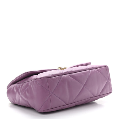 Chanel Goatskin Quilted Large Chanel 19 Flap Purple 4 of 11
