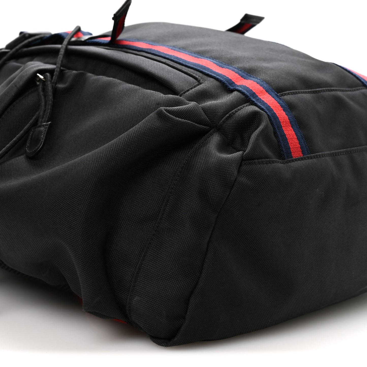 Techno Canvas Web Double Buckle Backpack Black