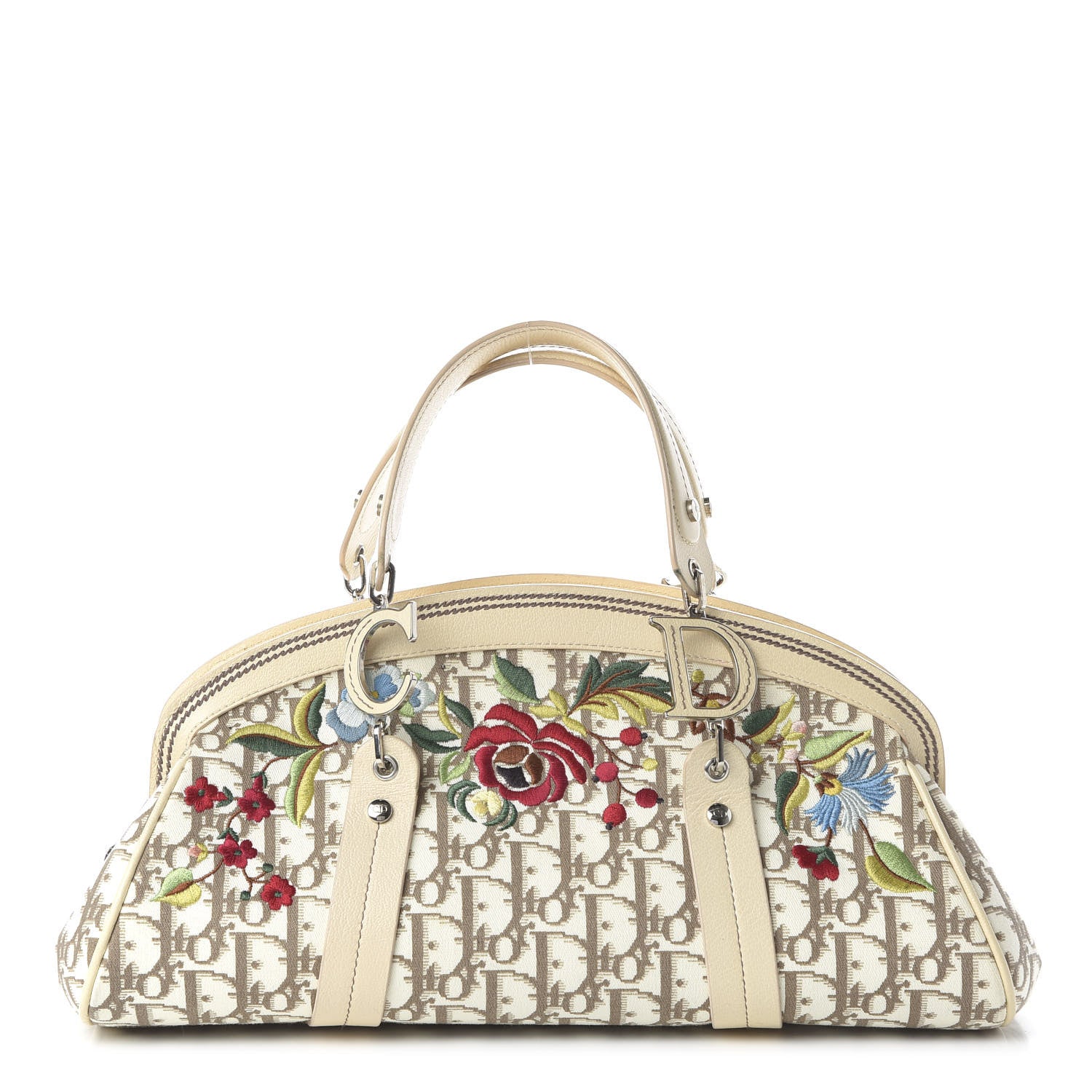 Christian Dior Monogram Vintage Flowers Bowler Beige 1 of 10