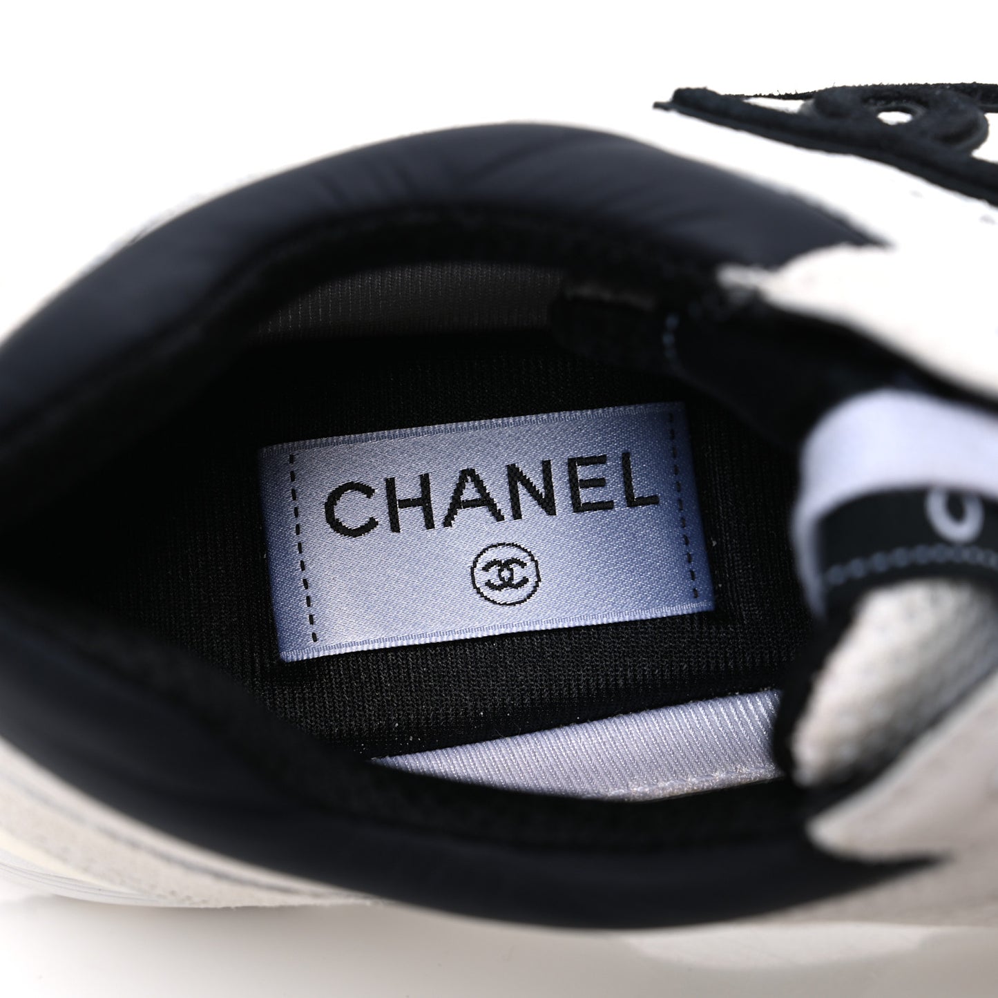 Mesh Suede Calfskin Grained Calfskin Womens CC Sneakers 40 White Black