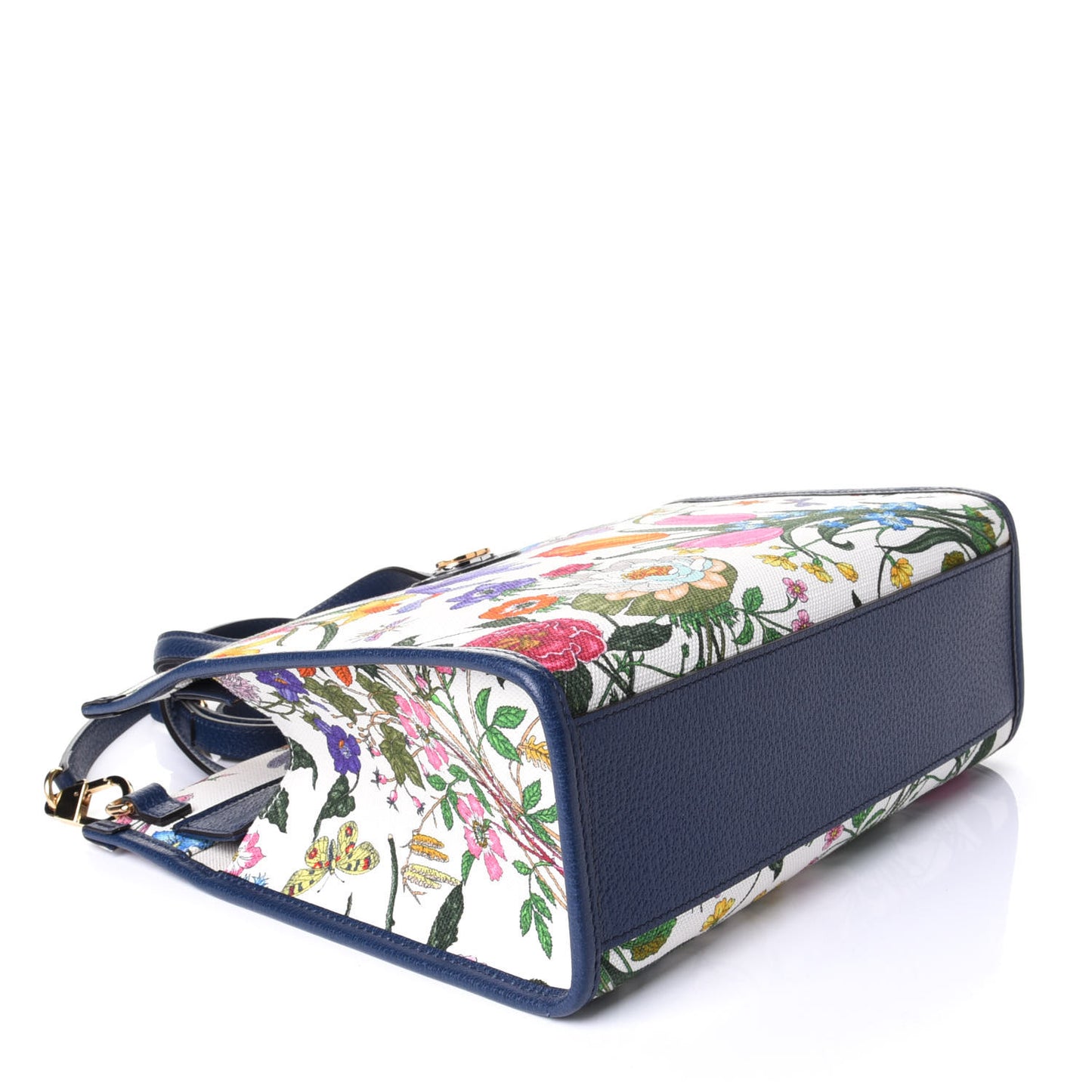 Canvas Medium Flora Tote White Multicolor Blue Agata