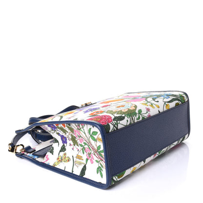 Gucci Canvas Medium Flora Tote White Multicolor Blue Agata 5 of 11