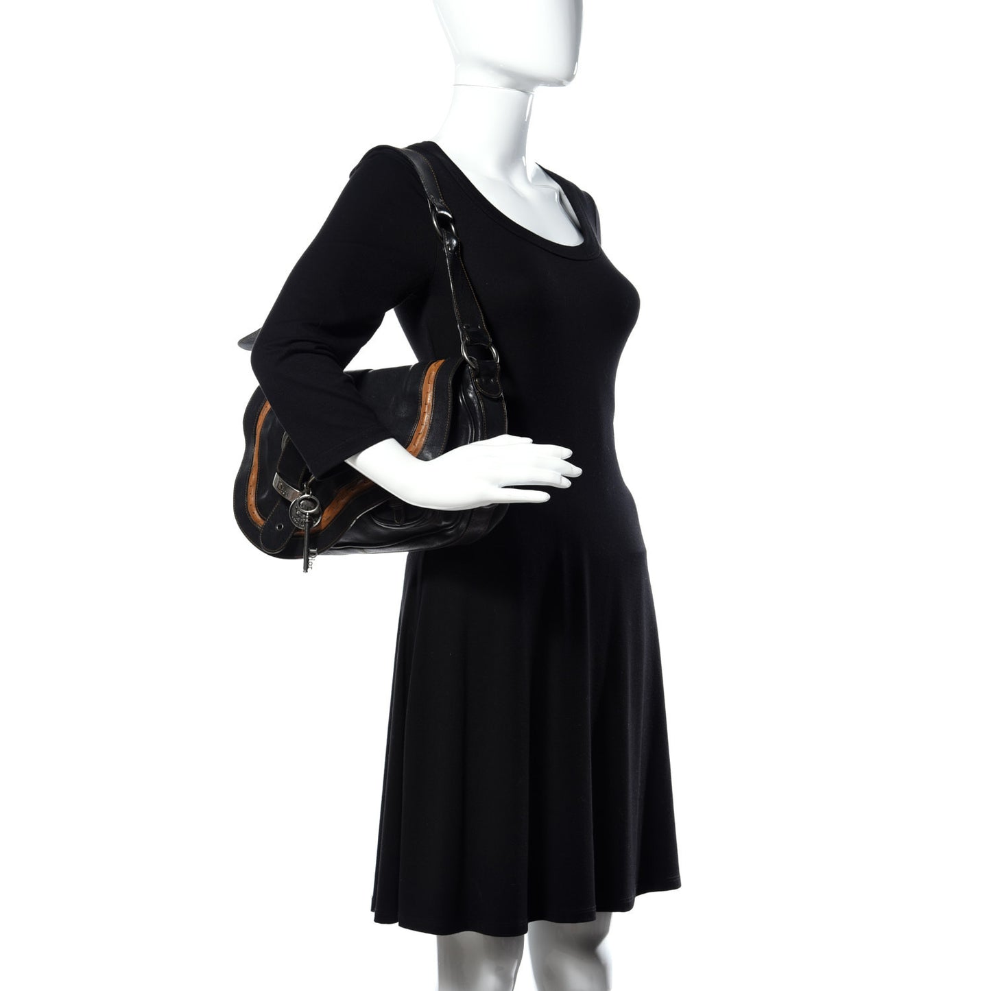Calfskin Medium Gaucho Double Saddle Bag Black