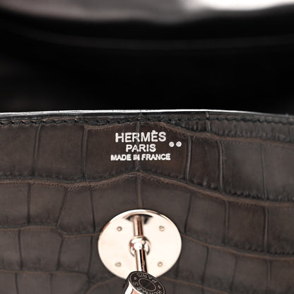 Hermes Matte Niloticus Crocodile Lindy 30 Gris Elephant 6 of 11