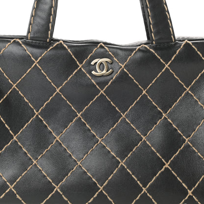 Chanel Calfskin Contrast Stitch Surpique Bowler Black 8 of 18