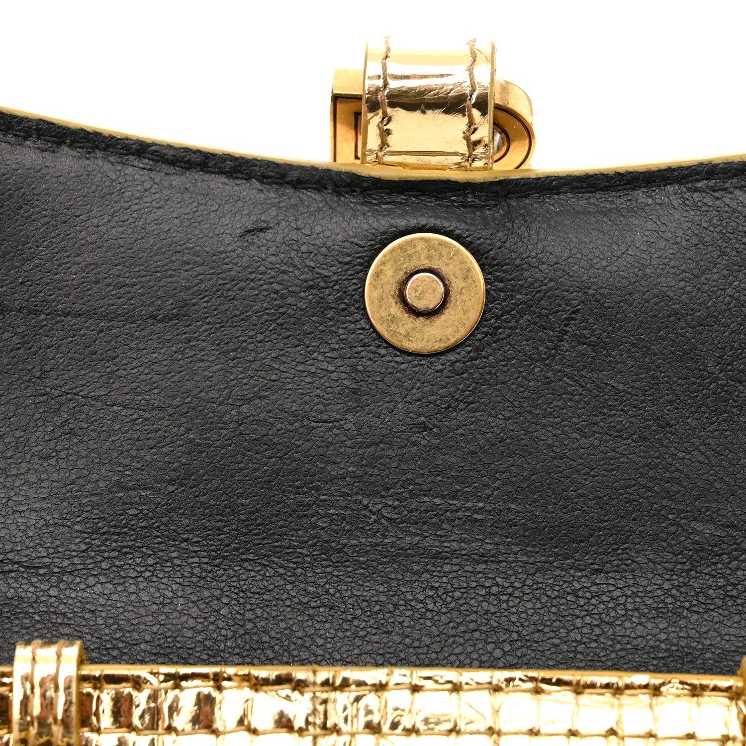 Balenciaga Metallic Calfskin Crocodile Embossed Hourglass Top Handle Bag Mini Gold 13 of 13