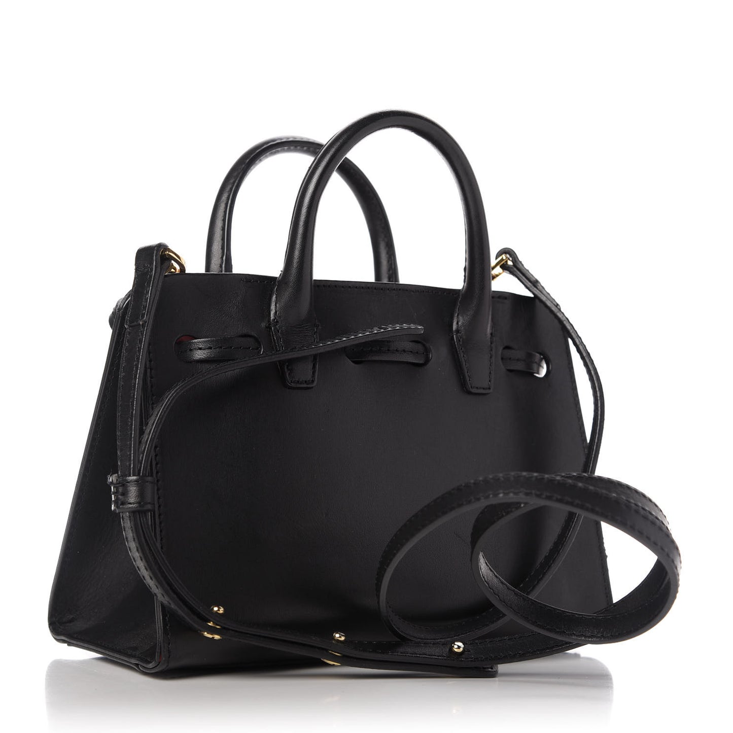 Vegetable Tanned Calfskin Mini Mini Sun Bag Black Flamma