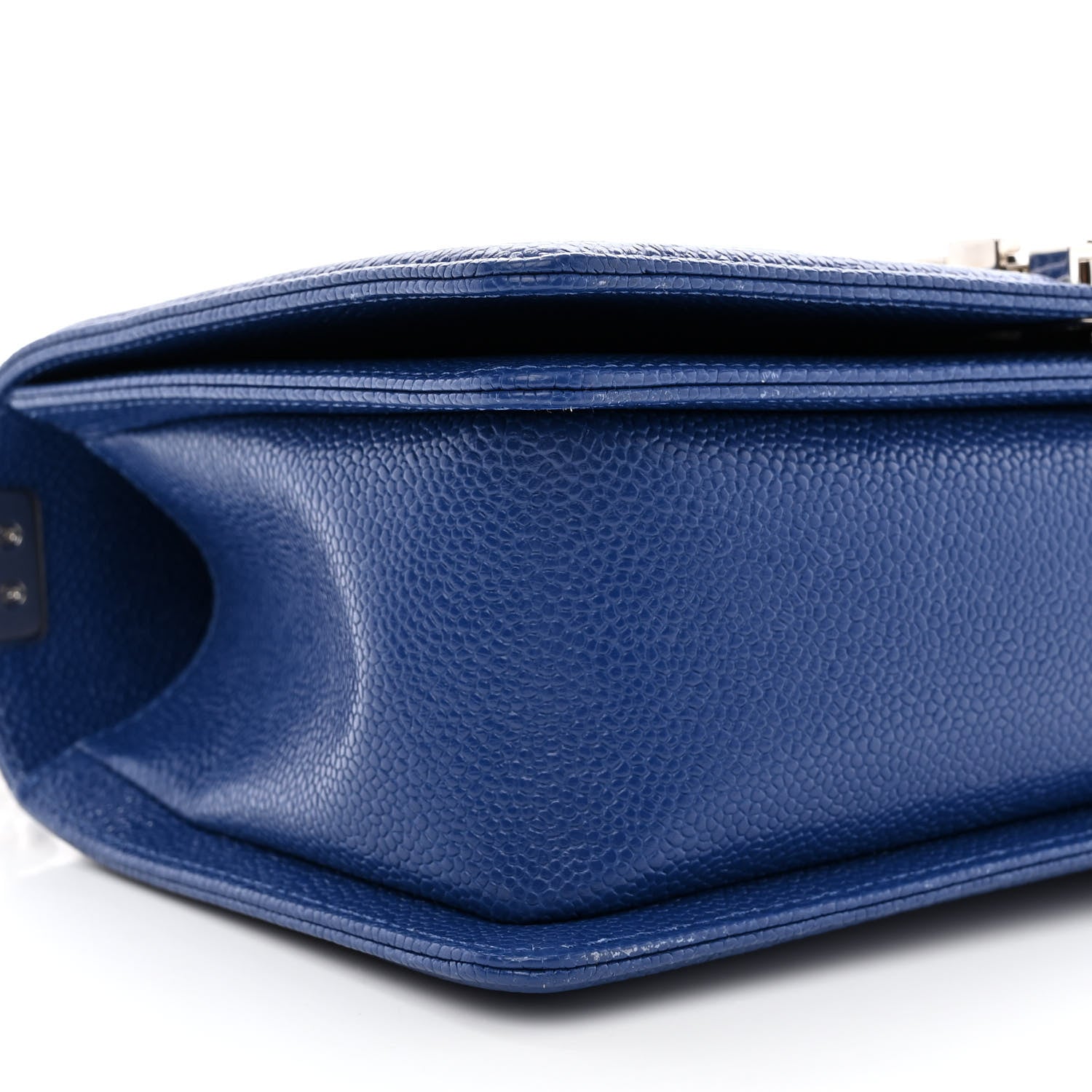 Chanel Caviar Chevron Quilted Medium Boy Flap Dark Blue 9 of 11