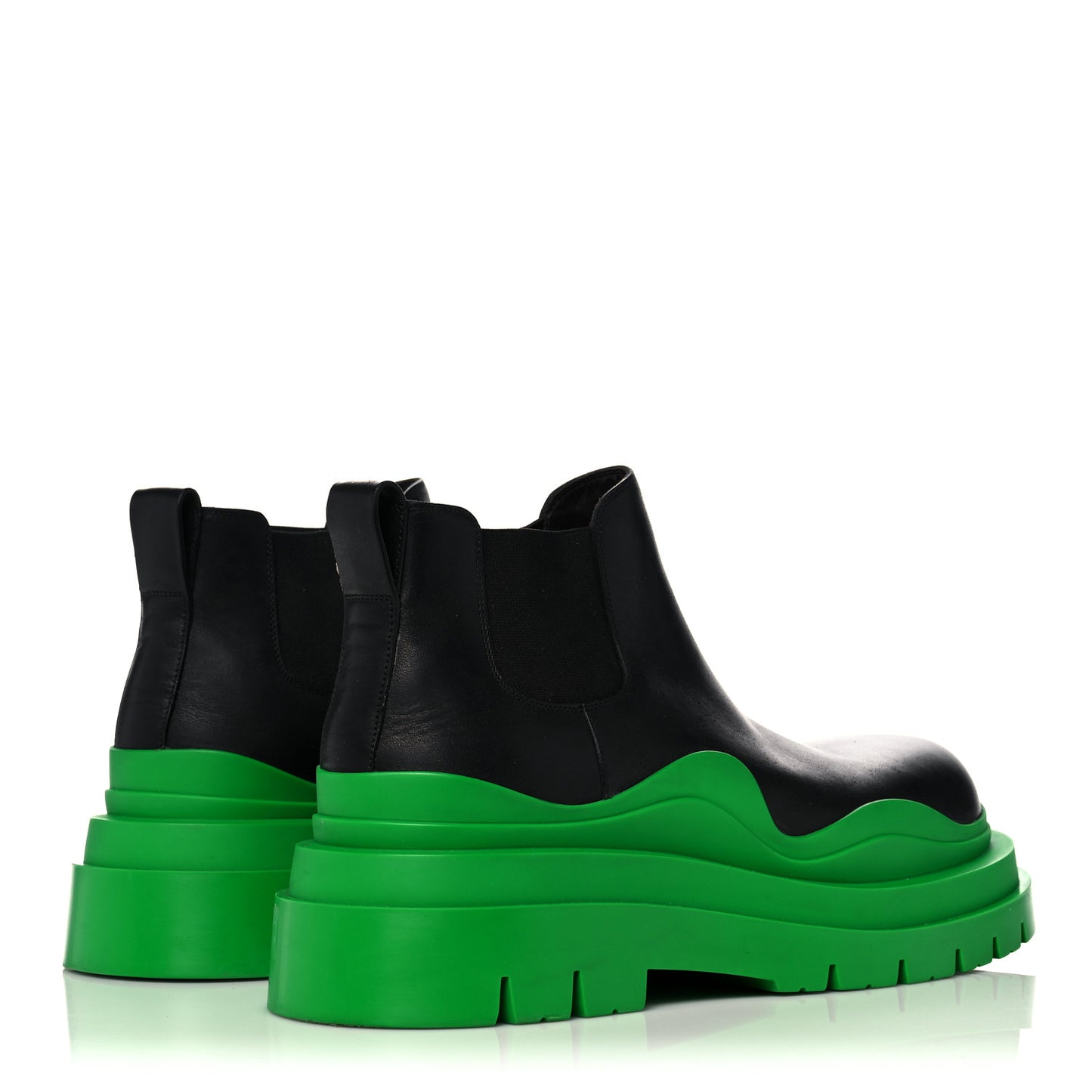 Calfskin Mens The Tire Cropped Chelsea Boots 44 Black Grass