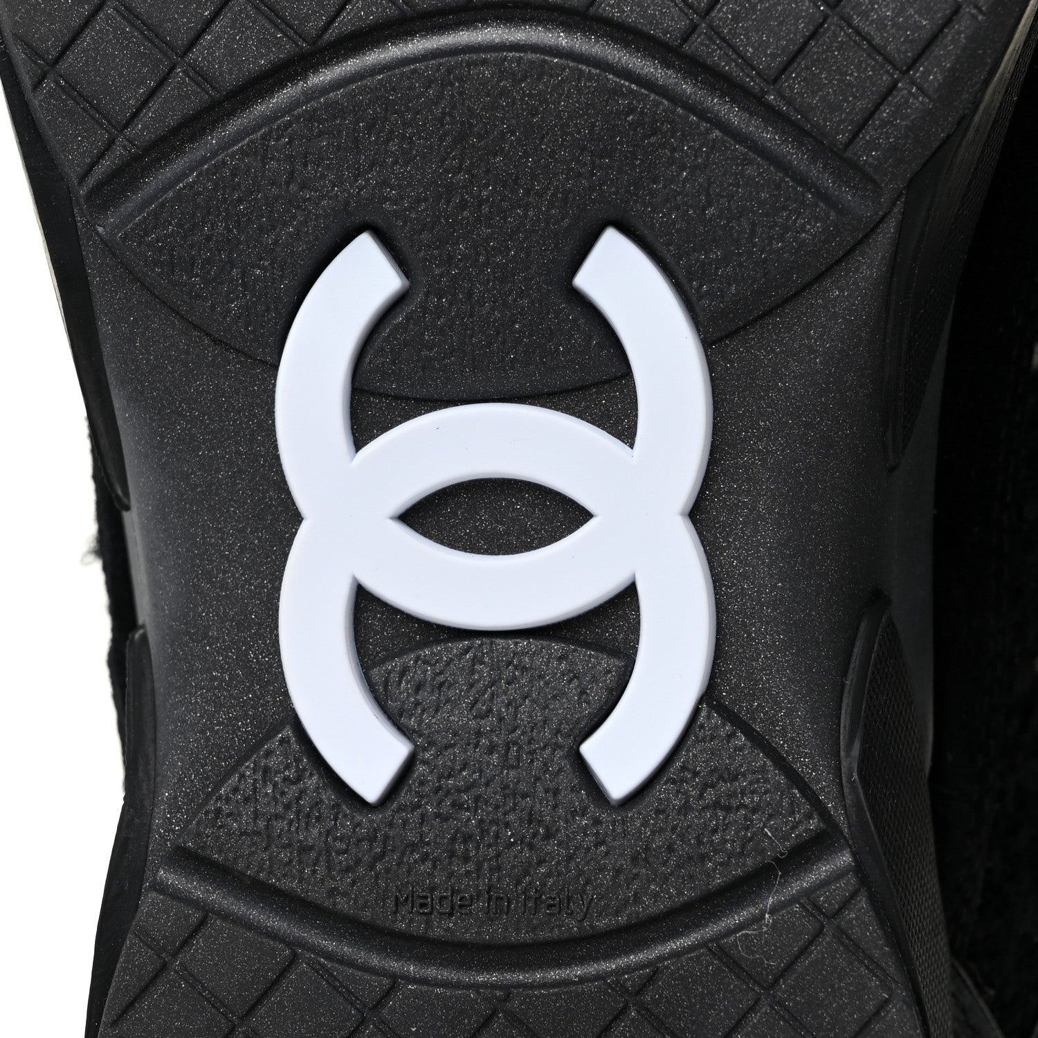 Chanel Tweed Suede Goatskin CC Sneakers 39.5 Black White 6 of 9