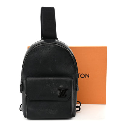 Louis Vuitton Grained Cowhide Aerogram Pilot Slingbag Black 12 of 12