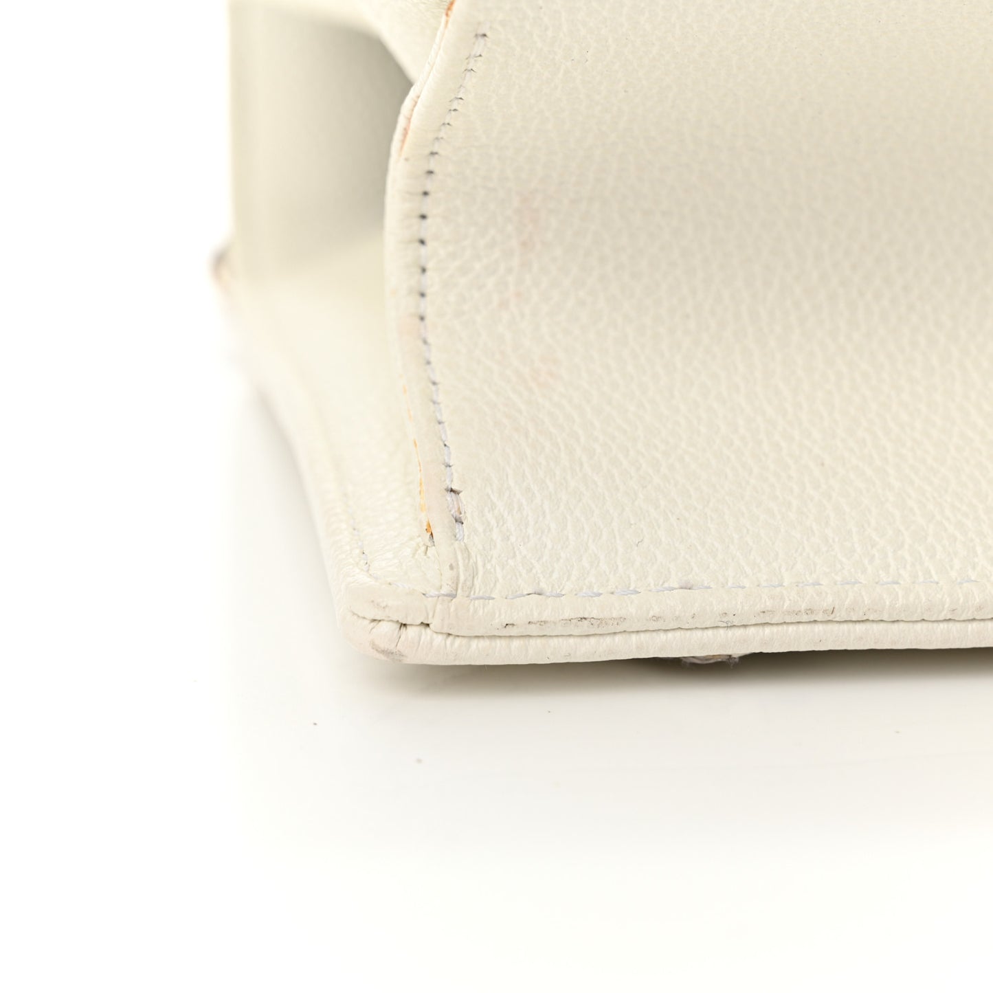 Grained Calfskin Perforated Diorama Flap Bag Latte