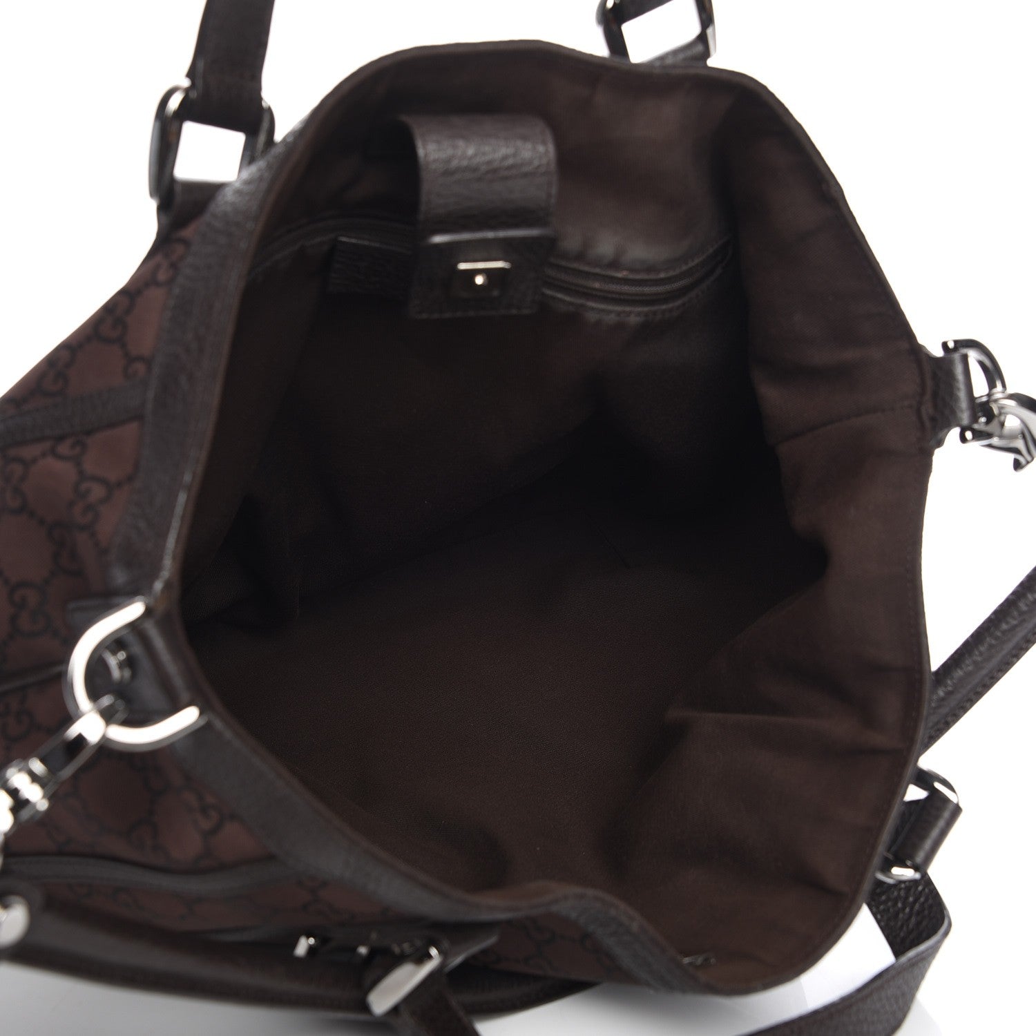 Gucci Monogram Medium Abbey Convertible Tote Dark Brown 6 of 10