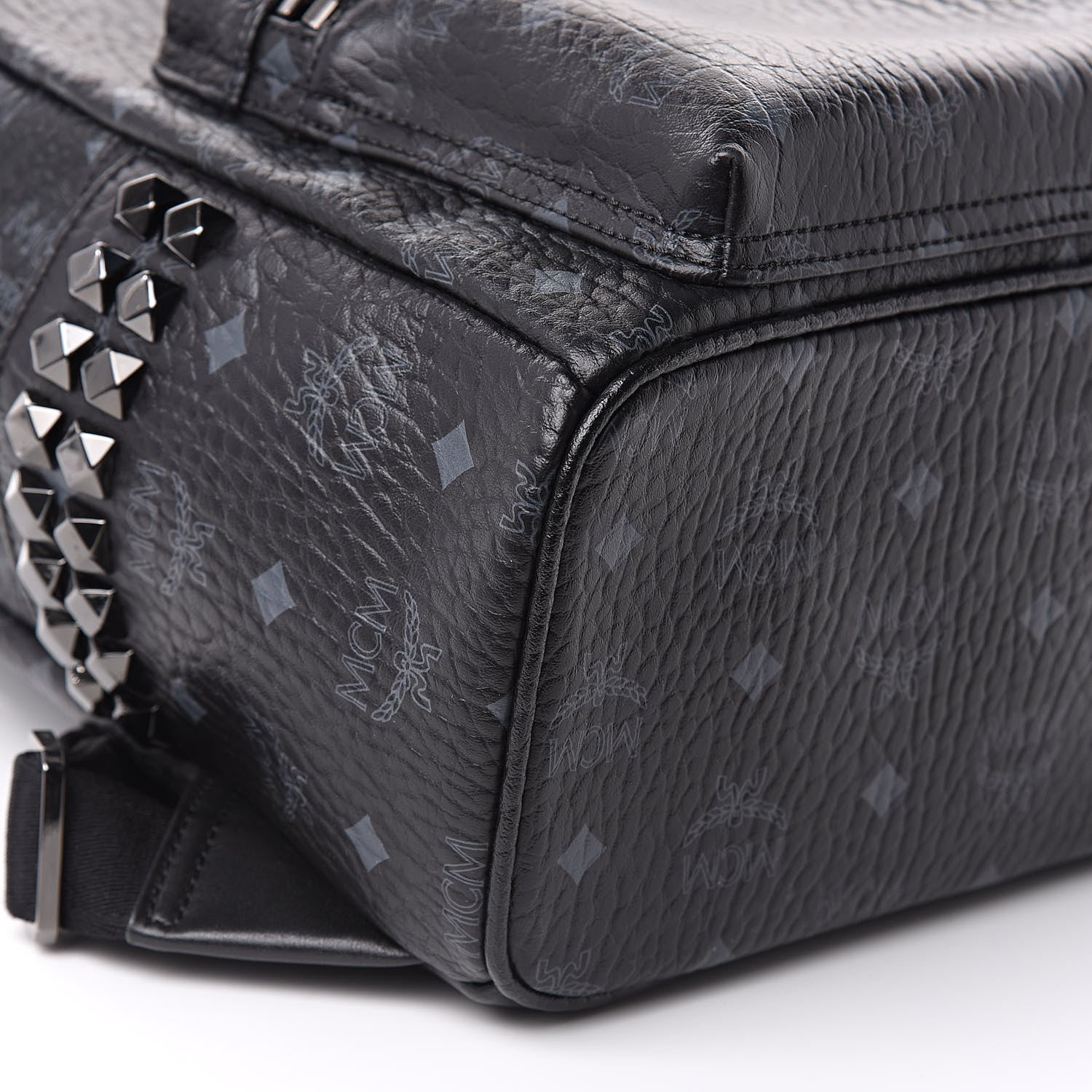 MCM Visetos Small Side Stud Stark Backpack Black 8 of 9