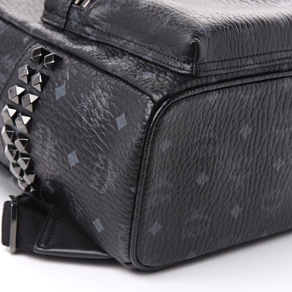 MCM Visetos Small Side Stud Stark Backpack Black 8 of 9