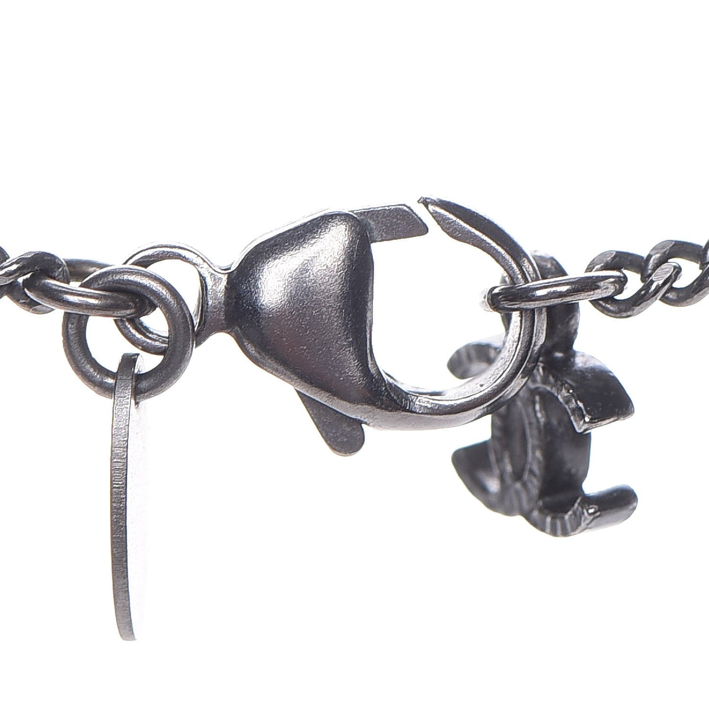 Ruthenium Globe CC Pendant Necklace Dark Silver