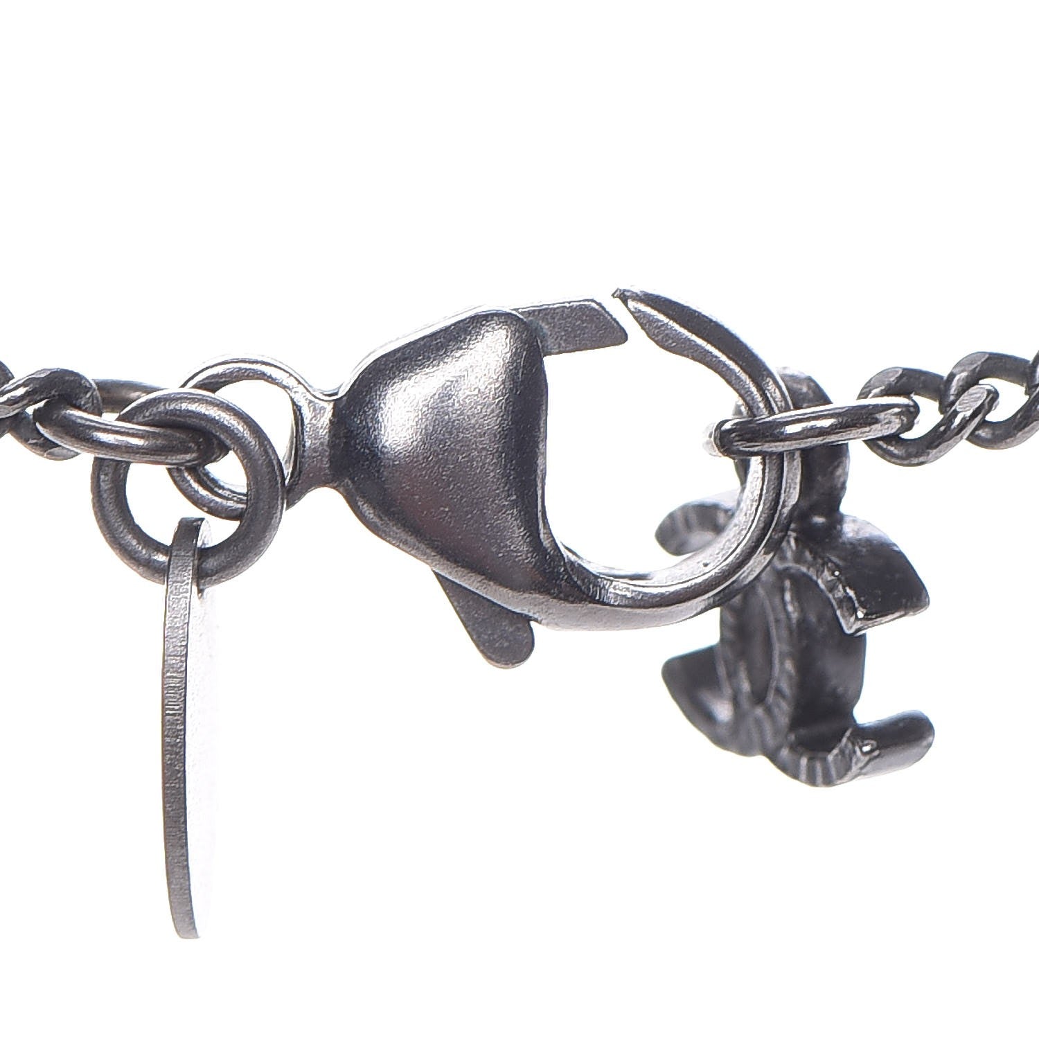 Chanel Ruthenium Globe CC Pendant Necklace Dark Silver 5 of 6