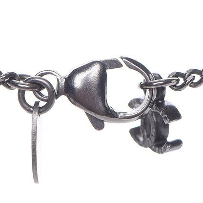 Chanel Ruthenium Globe CC Pendant Necklace Dark Silver 5 of 6