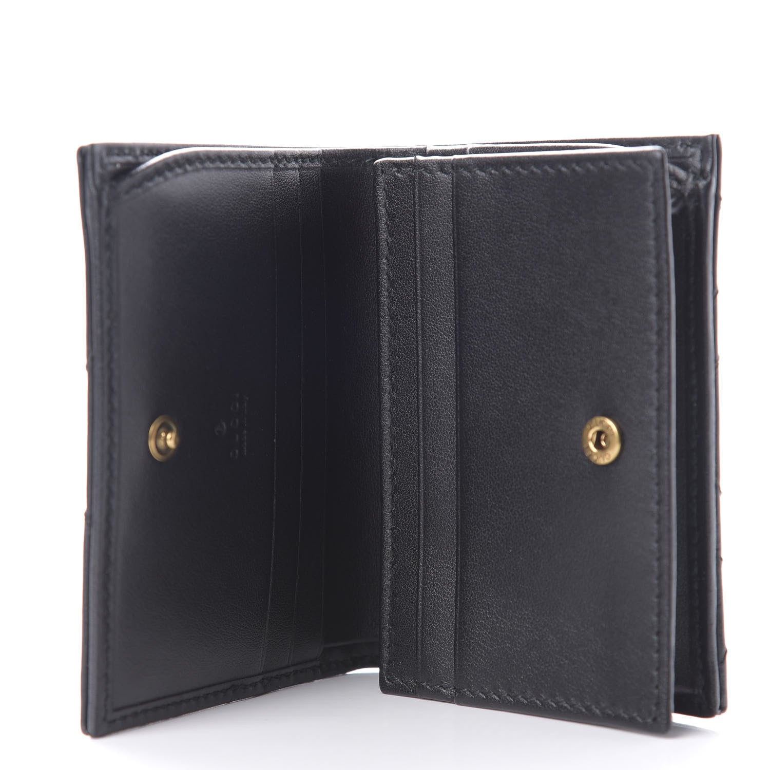 Gucci Calfskin Matelasse GG Marmont Card Case Wallet Black 5 of 8